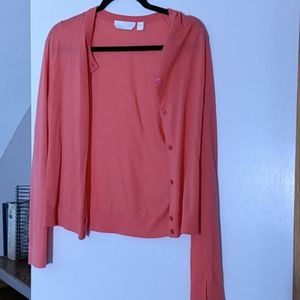Hugo Boss Fine Merino cardigan in Peach S NWOT
